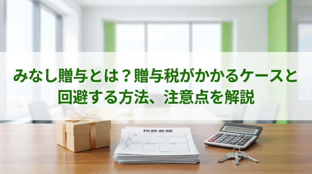 みなし贈与とは？贈与税がかかるケースと回避する方法、注意点を解説