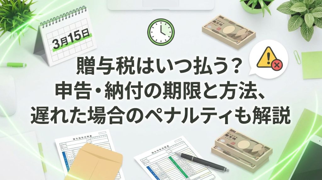 贈与税はいつ払う？申告・納付の期限と方法、遅れた場合のペナルティも解説