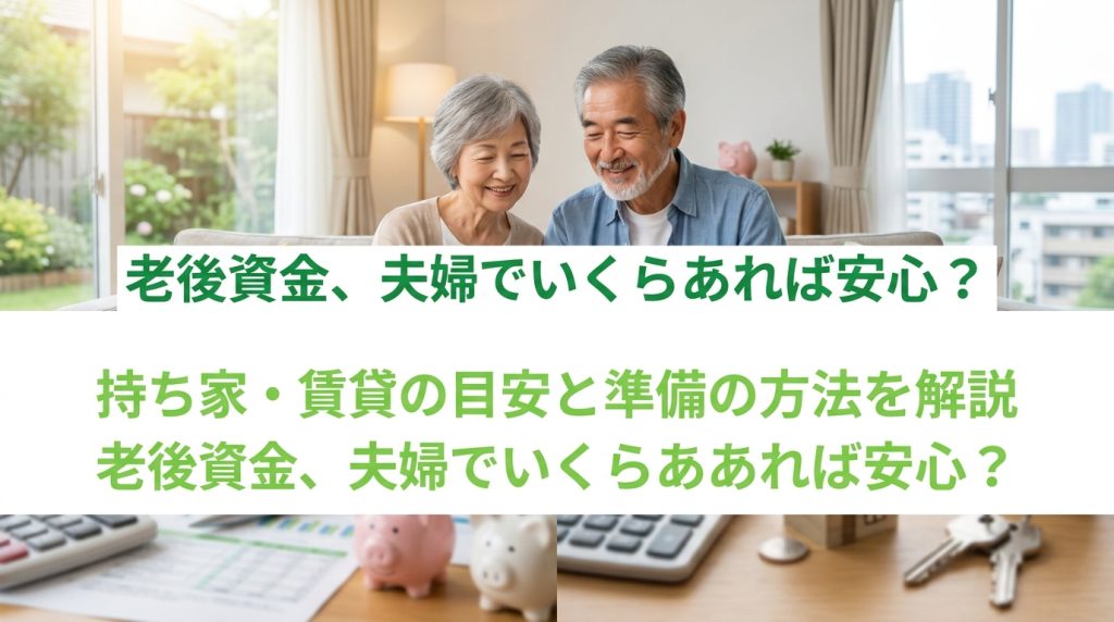 老後資金、夫婦でいくらあれば安心？持ち家・賃貸の目安と準備の方法を解説
